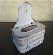 ANCIENNE BOITE A ALLUMETTES EN TOLE EMAILLEE DECOR DE FRISES 1920