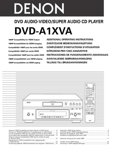 Denon dvd a1xva - dvd, changer