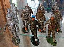 QUIRALU - Lot de 11 Soldats de la DIVISION LECLERC en l'état - Edition 1945-46