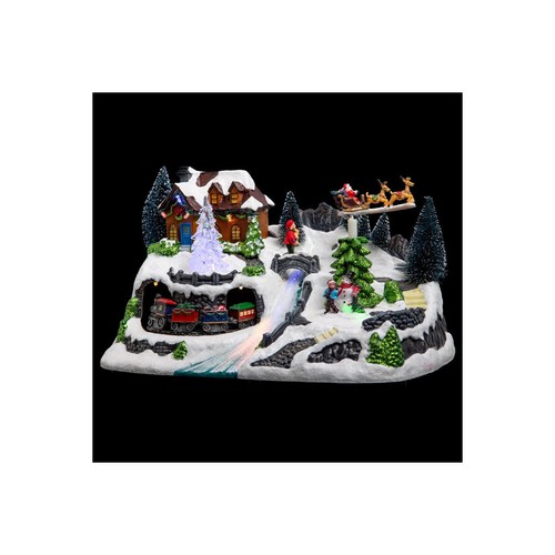 Village noël train - village,