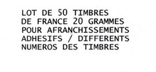 LOT 50 TIMBRES ADHESIFS FRANCE