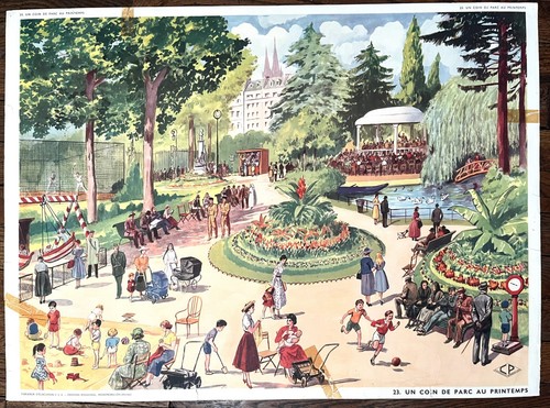 Ancienne affiche scolaire - ⛲,