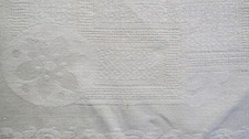 NAPPE ANCIENNE DAMASSEE EN LIN