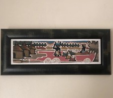 Petit Tableau Sable Sur Bois Encadrement Bois