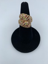Bague plaque jaune paves - plaque,