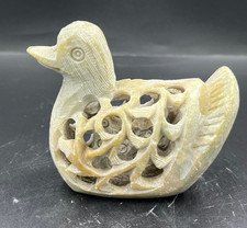 8.3cm Stéatite Canard Statue