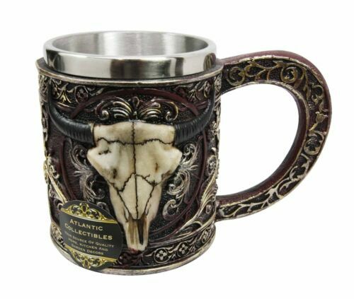 Wild bison steer skull maroon - wild,