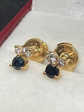Puces clous oreilles saphir - clous, d'oreilles