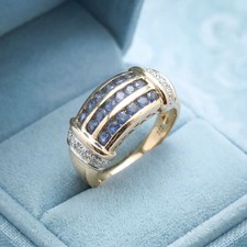 Bague Saphirs et Diamants Or