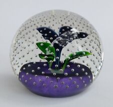 Magnifique BOULE DE SULFURE PRESSE PAPIER FLEUR signée CAITHNESS SCOTLAND