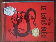 Tintin le lotus bleu année 1946 Dos bleu  30,5 cm x 23 cm, 406 gr