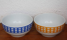 Lot de 2 Bols Porcelaine Guy Degrenne Pareo bleu et Pareo jaune