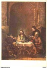 Art - Peinture - Rembrandt Harmensz Van Rijn - Les pèlerins d'Emmaus - Carte Neu