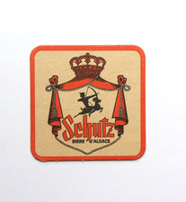 Sous bock  bière Schutz bière d'Alsace orange