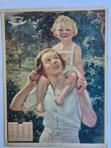 Carton calendrier 1937 cafes - 1937,