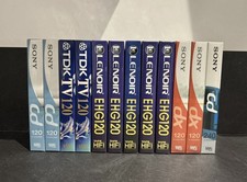 Lot 12 Cassette Vidéo Vierges VHS  SONY TDK Lenoir 240 180 120 Sous Blister