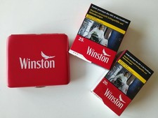 Porte cigarette en métal Winston + 2 paquets vides