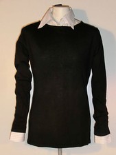 Pull Noir Cashmere-Mix Col