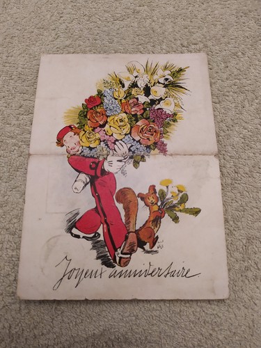 Spirou carte postale joyeux - carte,