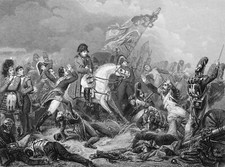 NAPOLÉON 1er à la fin de la bataille de WATERLOO - Gravure 19e Grand Format