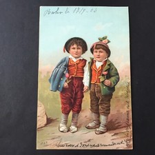 CPA 1903 Petits Garçons Tyrol Autriche Suisse Carte Ancienne Tarjeta Postcard PC