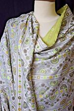 KENZO.Sublime brocart jacquard polyester soie.fleurs pois.gris vert camel.0M70