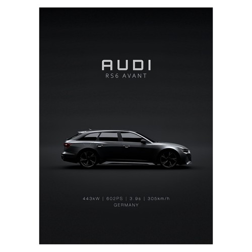 Affiche audi rs6 avant art - affiche,