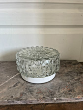 Ancien Globe Plafonnier Vintage Verre Moulé 15cm