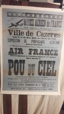 AFFICHE  AVIATION POPULAIRE POU DU CIEL  HAUTE GARONNE ANNEES 1930