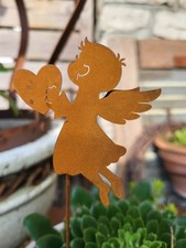 Bouchon de pot aspect rouille noble ange avec coeur décoration Noël Avent fig...