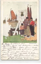ILLUSTRATEUR AB#MK113 VOLENDAM BEL HOMMES CLOCHE BATEAU PAR ILLUSTRATEUR
