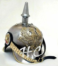 Vintage WW1 Fr Casque Cruciform Base Allemand Prussien Cuir Pickelhaube Style