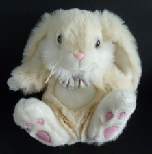 *. DOUDOU KEEL TOYS SIMPLY SOFT COLLECTION LAPIN blanc rose noeud carreaux NEUF*