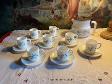 ARCOPAL VERONICA  MYOSOTIS SERVICE À CAFÉ :  CAFETIÈRE + 8 TASSES ET SOUS-TASSES