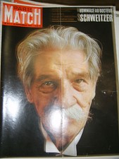 Paris Match N° 858 18 septembre 1965 Hommage au docteur Schweitzer De Gaulle