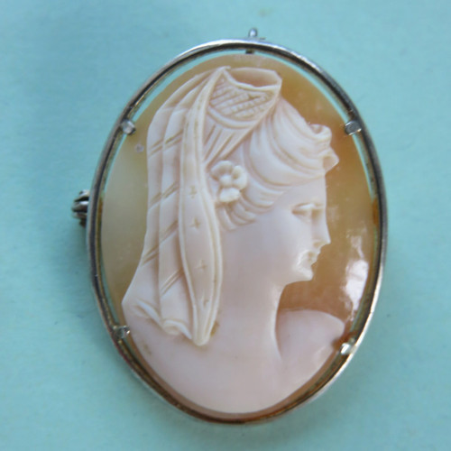 Camee broche pendentif avec - camee,