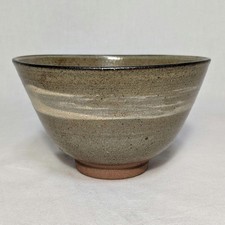 Bol à matcha Hakeme en émail de frêne paille Shogo signé poterie japonaise Ch...