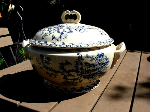 Bel soupière bleue ancienne - bleue,
