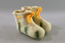  CHAUSSONS  EN FEUTRE MANUEL pour bébé,  Mongolie, 11 cm, 6 mois