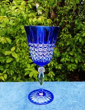 3398* cristal d'arc 1  verre à vin blanc model pavane bleu  h. 19,5  cm
