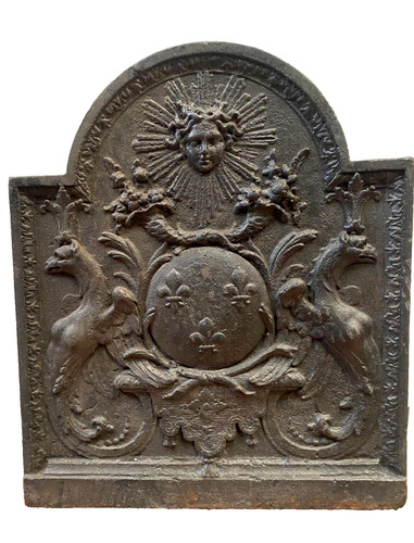 Plaque cheminée fonte - de, en