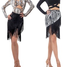 Femme Latin Salsa Frange Gland Jupe Avec Short Stretch Salle de Bal Tenue Danse