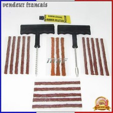 KIT DE REPARATION TUBELESS CREVAISON PNEUS VOITURE MOTO+OUTILS ET 18 MECHES
