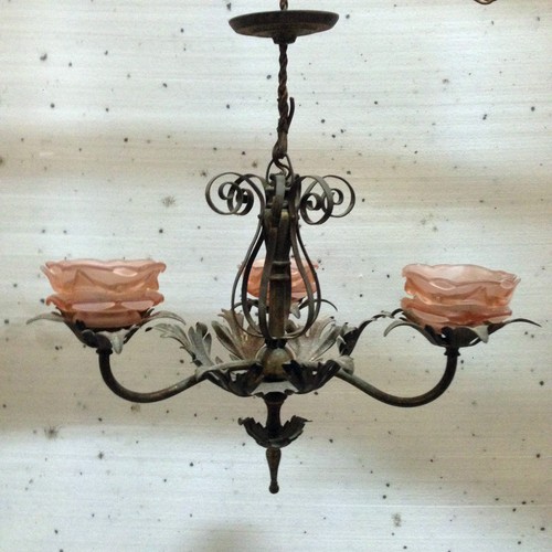 Lustre feuillage laiton - lustre,