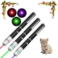 Jouet Laser Chat Interactif 3 Couleurs LED Stimulation Amusante Chaton Neuf