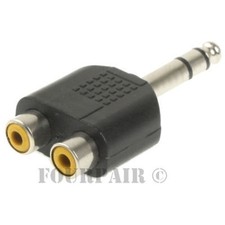 Dual RCA Female Jacks to 1/4"