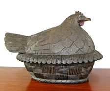 XXXL Poule Coffre Forêt Noire Sculpté 19e Siècle NIR-901