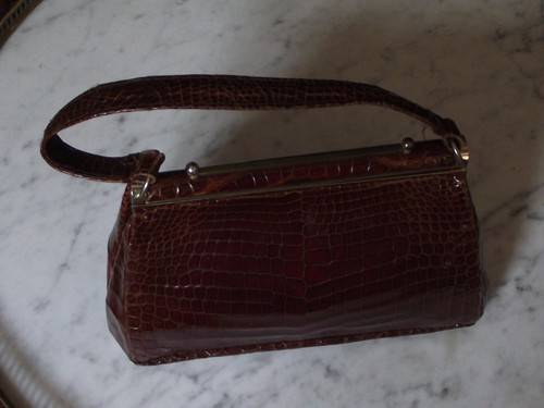 Sac façon croco cuir - en,