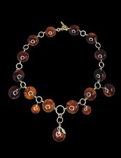 DE WAN ITALY collier Sputnik  Faux Ambre, Tortoise, lucite plexi Vintage 