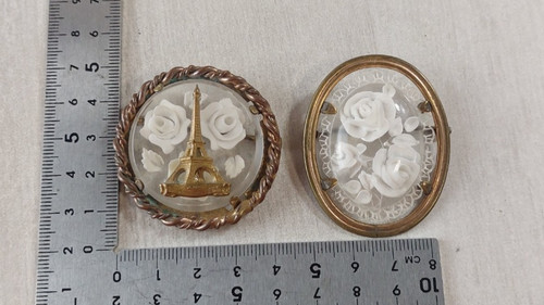 Paire anciennes broches - d'anciennes, broches,